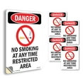 thumbnail image 1 of No Smoking At Any Time OSHA Danger Vinyl Decal Label 5 Inch x 3.5 Inch - 5 Pack, 1 of 6
