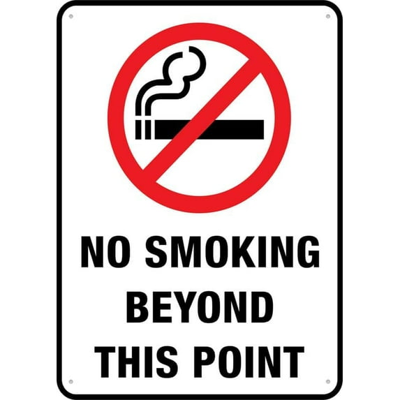 No Smoking Beyond This Point 12X8 Inch Tin Sign Great For Garden And Yard Wall Decor