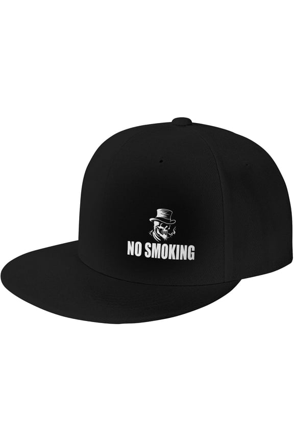 No Smoking Flat Bill Hats Teens Cool Snapback Baseball Cap Unisex