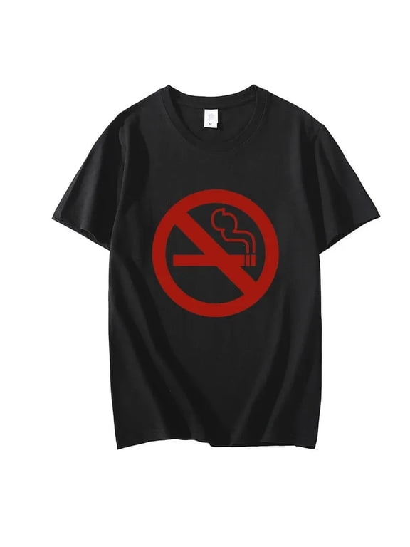 No Smoking Fun Aesthetic Graphic Y2K Streetwear Short Sleeve Crew Neck Cotton T-Shirt Summer Fashion Top for Women
