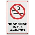 thumbnail image 1 of No Smoking In Amenities Sign 12 X 8 Inch Metal Sign, Rustproof Aluminum, Multicolor, 1 of 4