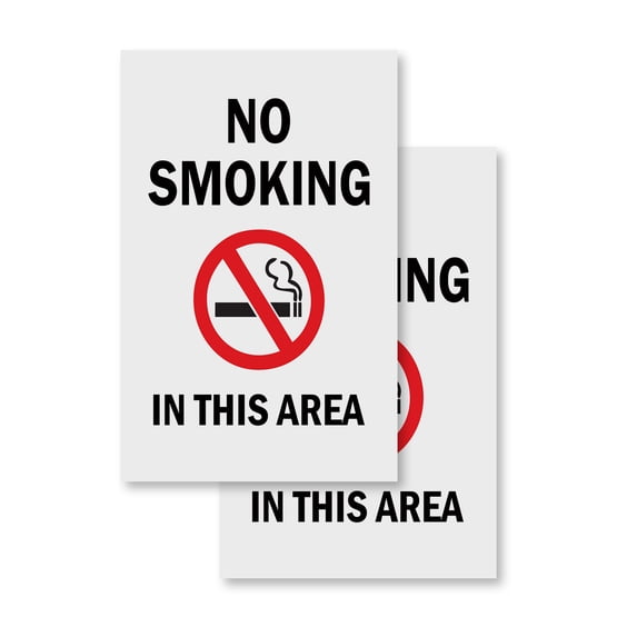 No Smoking In This Area (2-PACK) 24" x 36" Vinyl Decals | Sign Insert Peel & Stick Decals Stickers Window Signs