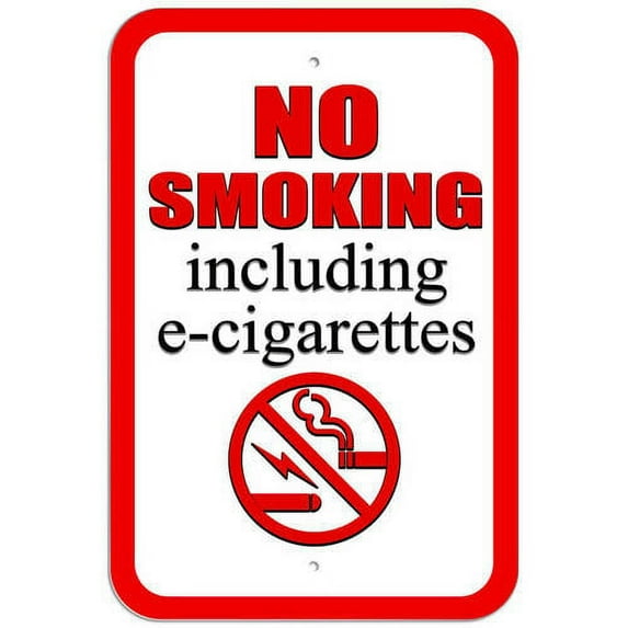 No Smoking Including E-Cigarettes Symbol Sign