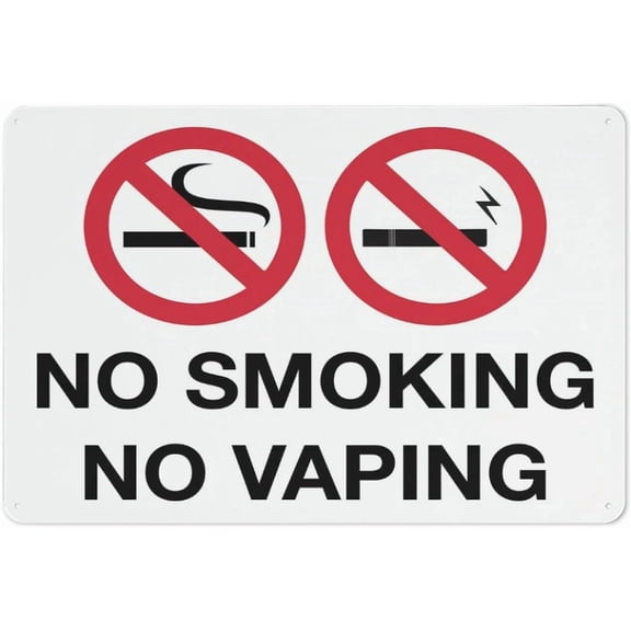 No Smoking No Vaping Outdoor Safe Sign - 8"x12", UV Protected, Weatherproof - Office, School, Hospital, Public Building Alert