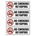 thumbnail image 1 of No Smoking No Vaping Sign, (4 Pack) 9 X 3 Inch, Self-Adhesive, Use for Home Office/Business, Easy to Apply, Black Big Letters on White Plate, 1 of 7