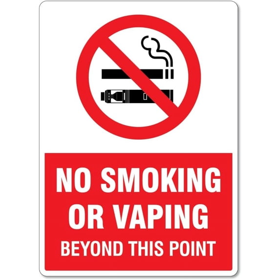 No Smoking Or Vaping Beyond This Point Sign Hygiene Signs No Smoking Signs Metal Tin Sign Caution Danger Safety Security Warning Notice Signs