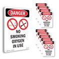 thumbnail image 1 of No Smoking Oxygen In Use OSHA Danger Aluminum Sign 18 Inch x 12 Inch - 10 Pack, 1 of 8