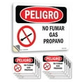 thumbnail image 1 of No Smoking Propane Spanish OSHA Danger Vinyl Decal Label 10 Inch x 7 Inch - 10 Pack, 1 of 6