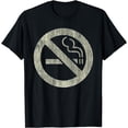 thumbnail image 1 of No Smoking Sign Distressed Graphic T-Shirt, 1 of 3