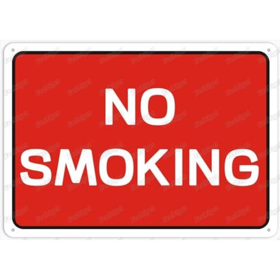 No Smoking Sign Safety Alert Attention Caution Warning Notice Aluminum Metal Tin 8"X12" Sign Plate