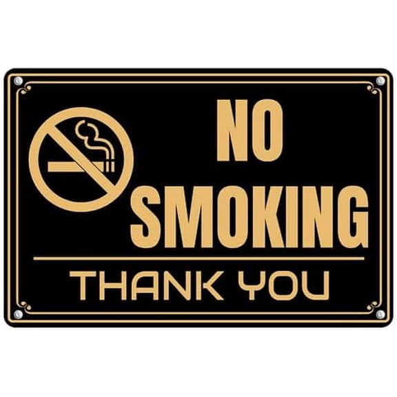 No Smoking Thank You Aluminum Metal Sign 8 X 12 Inch Wall Decor,Indoor/Outdoor use