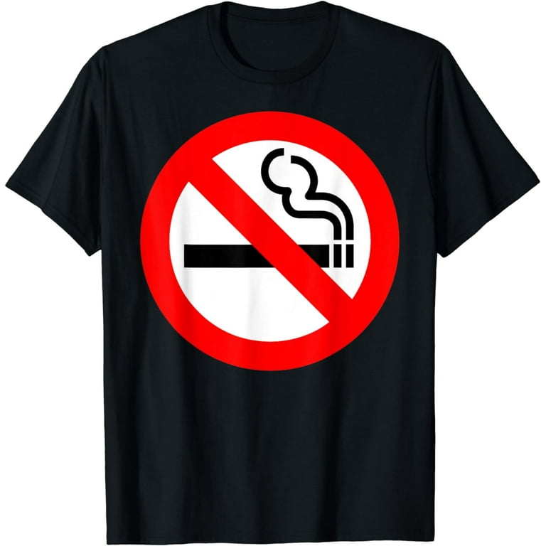 No Smoking Warning Sign Tee Shirt No Smoking Warning Sign Tee Shirt