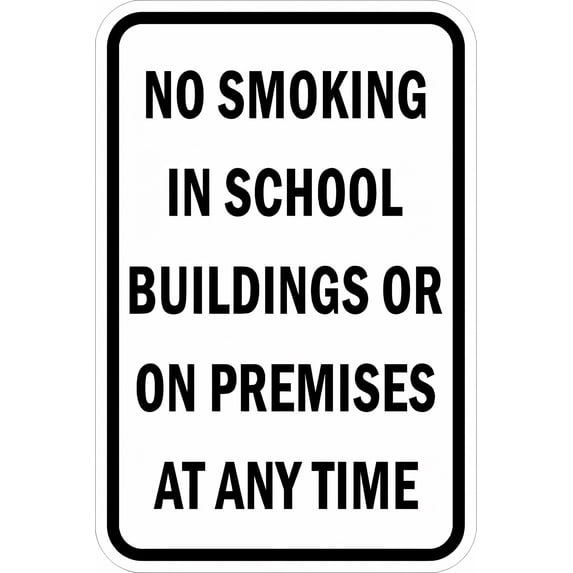 No Smoking in School Tin Sign - 8"x12" Vintage Metal Warning Sign, Smoke-Free Decor for Home Farm Bar Coffee Shop Club School Classroom