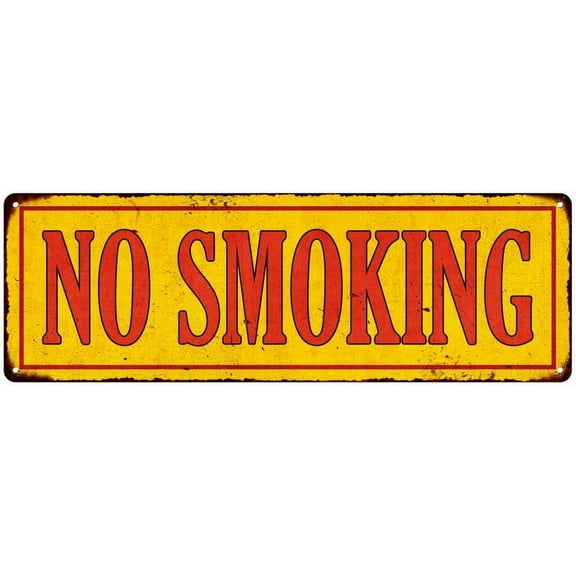 No Smoking in Vintage Looking Metal Sign Shop Oil Gas 6x18 Garage 106180064006