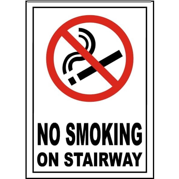 No Smoking on Stairway Sign Metal Sign 8x12 Inch – Safety for Home, Office, or Workplace