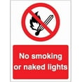 thumbnail image 1 of No Smoking or Naked Lights Signage Safetys & Signals Prohibition Signs Metal Tin Sign 8 x 12 inch, 1 of 4