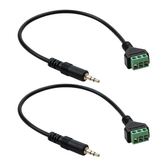 No Solder 3.5mm Male Stereo Jacks To AV 3 Pin Screw Terminals Adapters Cable With Corrosion Resistant Design