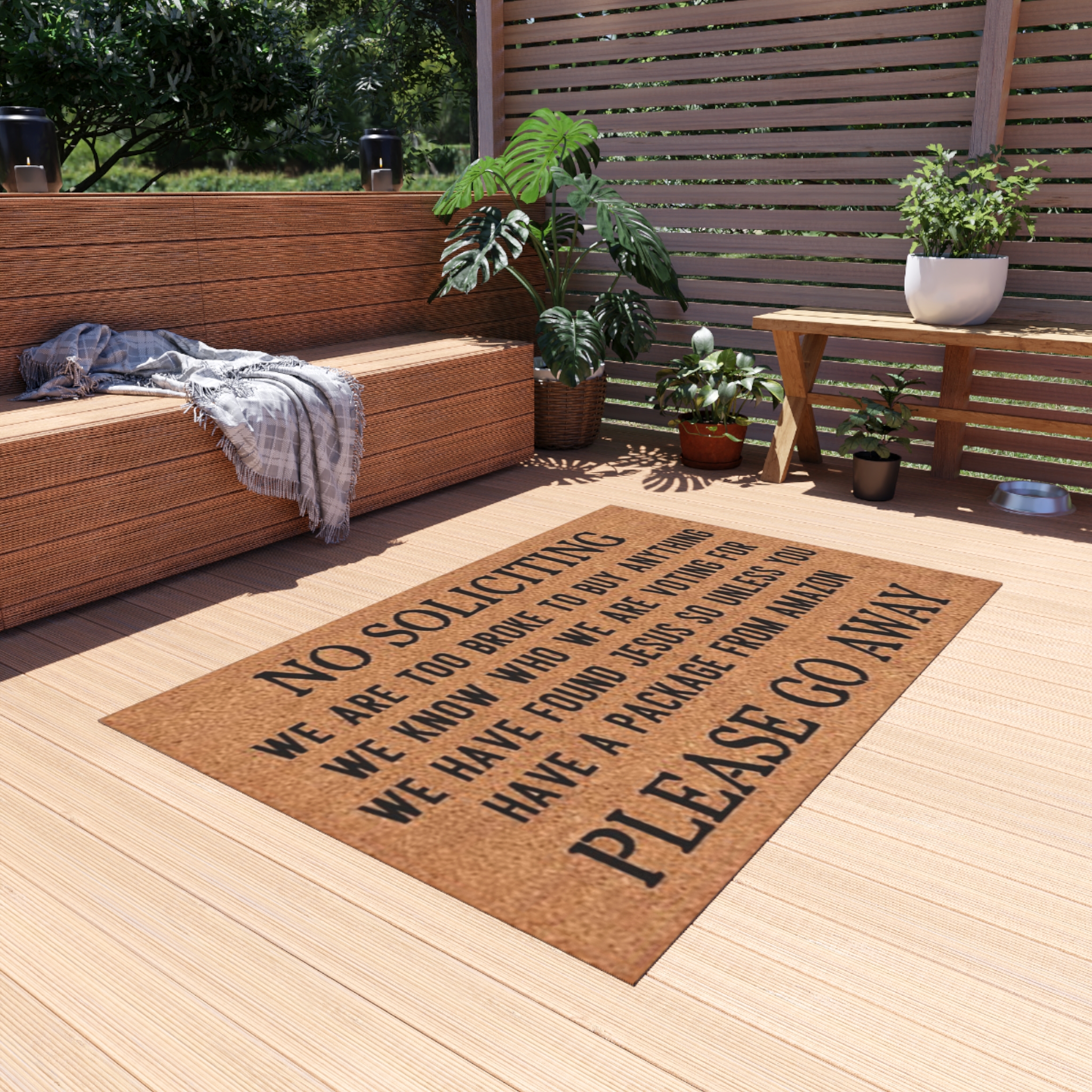 No Soliciting Amazon Outdoor Rug