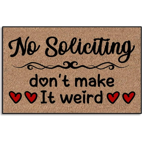 No Soliciting Don't Make It Weird Fall Doormats Large for Indoor Outdoor Entrance Home, Fall Door Mat Outdoor Funny Entrance Large 16x24 inch