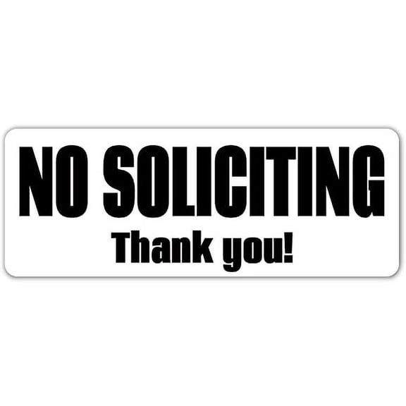 No Soliciting Door Sign for Homes Stores Work Properties Do Not Trespass Sticker Decal 3x8 inches