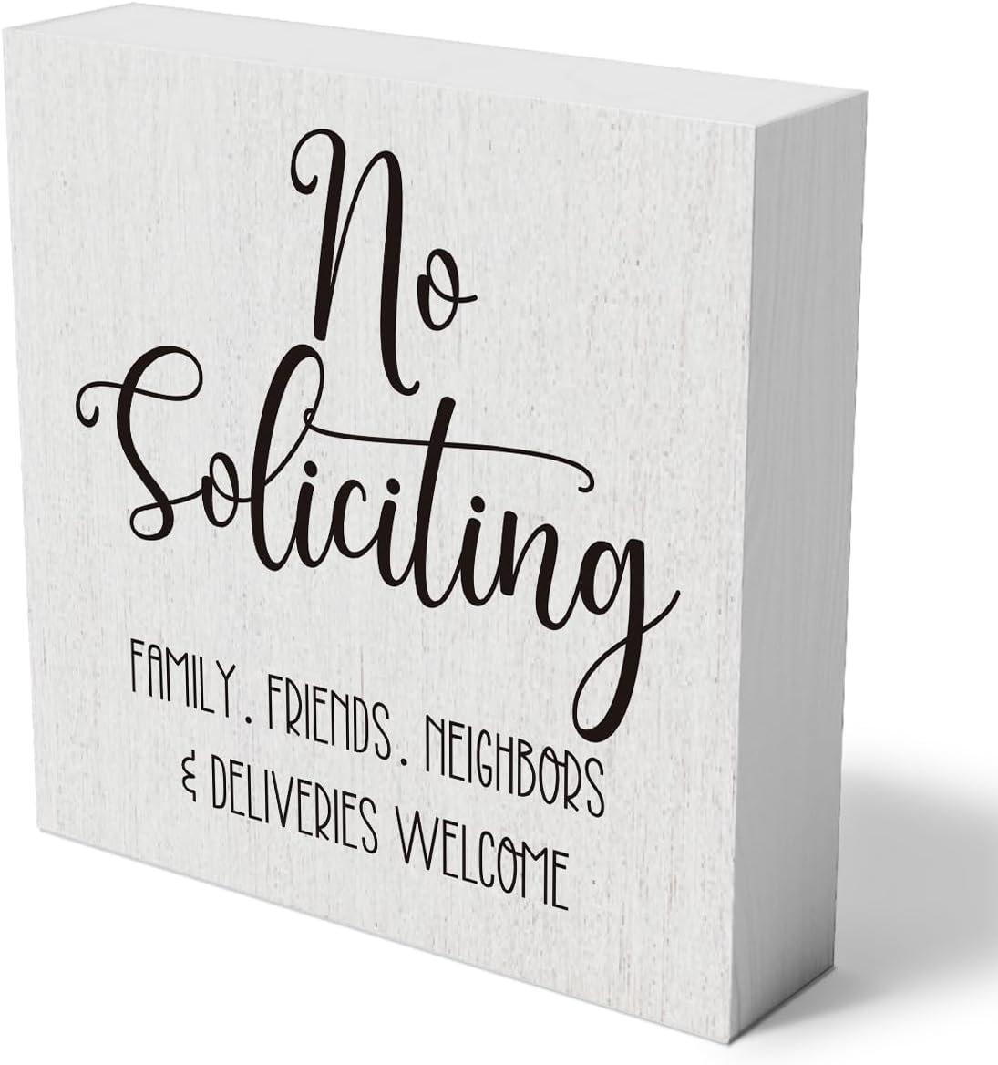 No Soliciting Family Friends Neighbors & Deliveries Welcome Wooden Box 