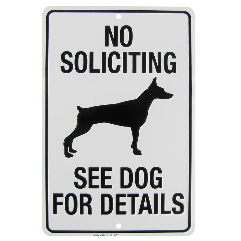 No Soliciting Go Away See Dog For Details Funny Metal Sign Yard Fence Home Decor No Soliciting Go Away See Dog For Details Funny Metal Sign Yard Fence Home Decor