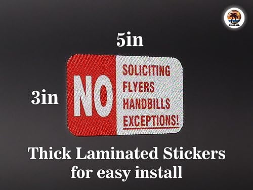 No Soliciting No Flyers No Handbills No Exceptions 2 pack super reflective vinyl stickers