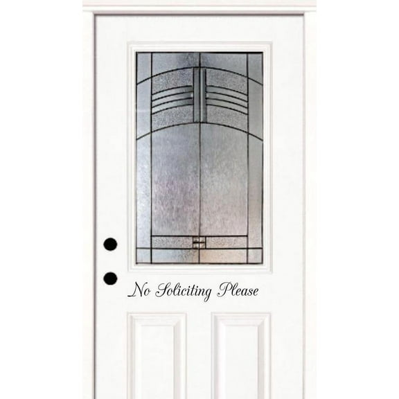 No Soliciting Please Sign Door Decor Stylish Art Text Lettering Quote Custom Wall Decal Vinyl Do It Yourself Sticker 3 Inches X 14 Inches