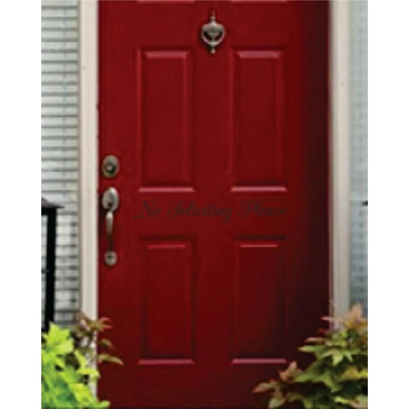 No Soliciting Please Sign Door Decor Stylish Art Text Lettering Quote Custom Wall Decal Vinyl Peel & Stick Sticker 5 Inches X 24 Inches