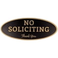 thumbnail image 1 of No Soliciting Sign - Digitally Printed Indoor/Outdoor Sign - Durable UV and Weather Resistant (Small - 2" x 5", Black with Gold Letters), 1 of 3