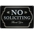 thumbnail image 1 of No Soliciting Sign,Do Not Knock Signs Metal Door Signs for Home Business Black 8 X 12Inch, 1 of 5