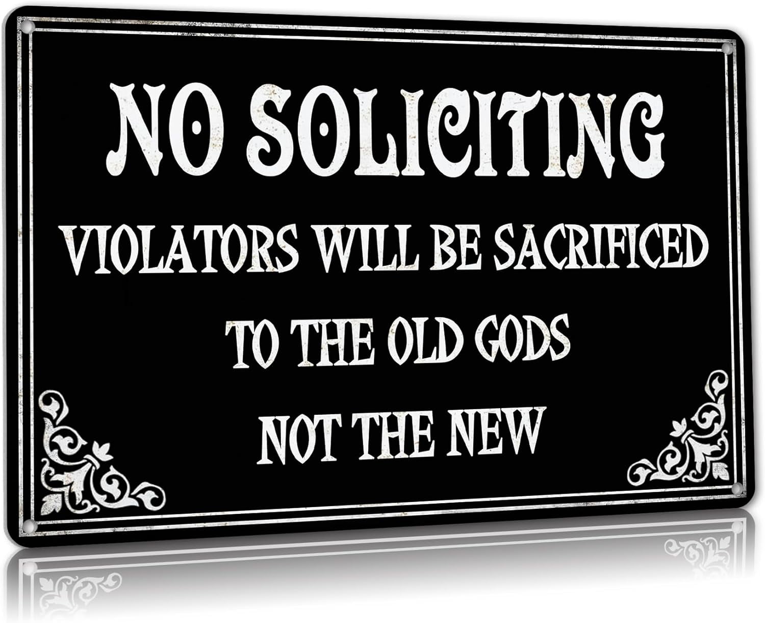 No Soliciting Sign For House Halloween Decor Funny Gothic Home Decor ...
