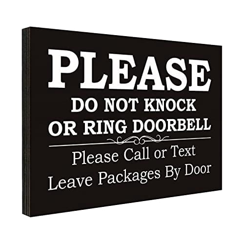 „Working From Home“ Schild Aus PVC – „Bitte Nicht Klingeln, Pakete Abstellen“ Für Haustür, 20x30 Cm