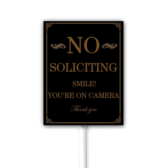 No Soliciting Sign for Yard Smile You Are On Camera Thank You, Home ...