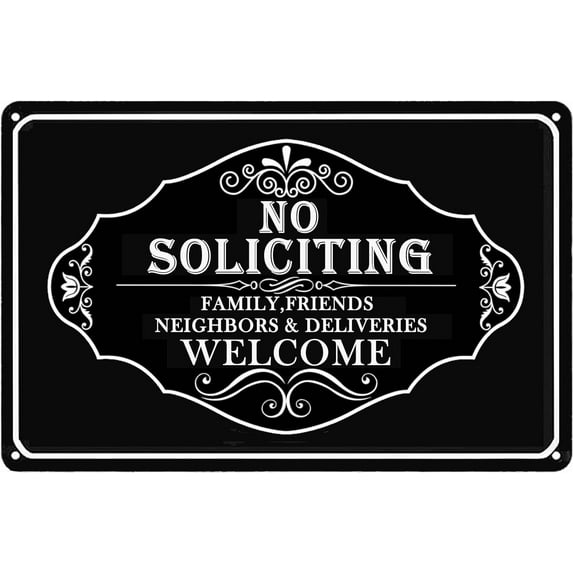 No Soliciting Sign for Front Door Funny Tin Sign for Home Yard Decor No Soliciting Sign for House 8x12 Inches (Violators Will be Sacrificed)