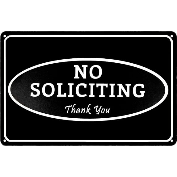 No Soliciting Sign for Front Door Funny Tin Sign for Home Yard Decor No Soliciting Sign for House 8x12 Inches (Violators Will be Sacrificed)