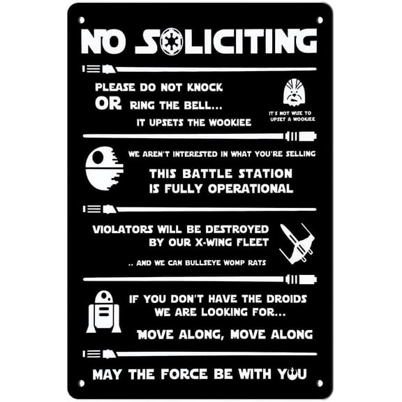 No Soliciting Sign for House Funny - No Soliciting Signs for House Door Office Business 8x12 Inch