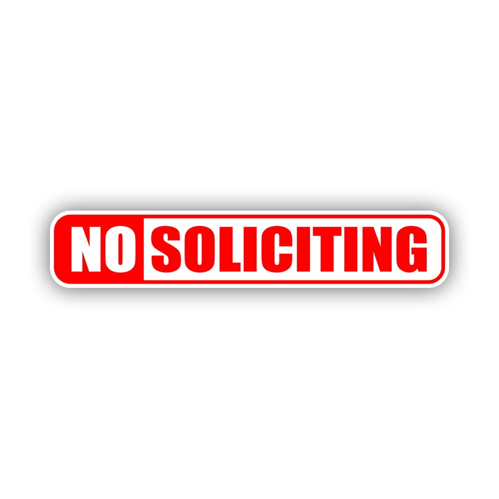 No Soliciting Sticker Decal - Self Adhesive Vinyl - Weatherproof - Made ...