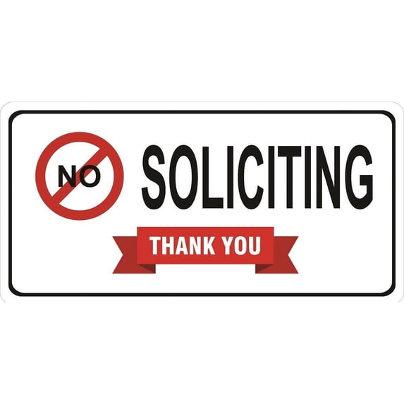 No Soliciting Thank You Photo License Plate