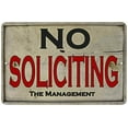 thumbnail image 1 of No Soliciting Vintage Look Chic 8x12 Metal Sign 108120020020, 1 of 1