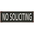 thumbnail image 1 of No Soliciting Vintage Look Shabby Chic Gift Metal Sign 6x18 206180062064, 1 of 1