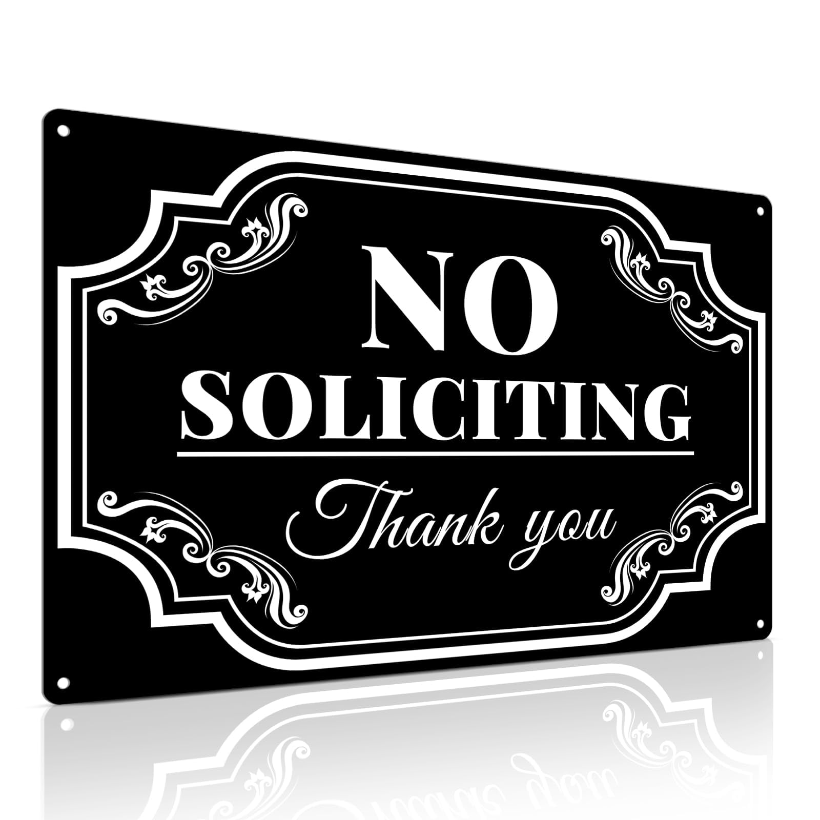 No Soliciting Yard Sign - Office Door Metal Signs for Outdoor Use Size: 12 x 16 inch