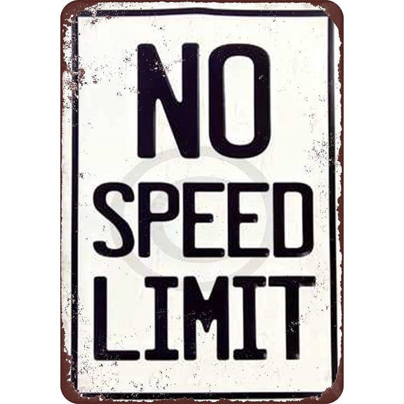 No Speed Limit Vintage Reproduction Metal Sign