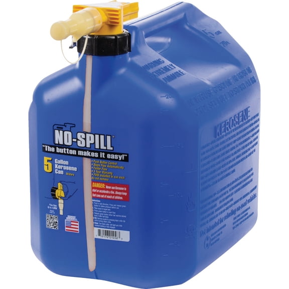 No-Spill 1456 5-Gallon Poly Kerosene Can CARB & EPA Approved