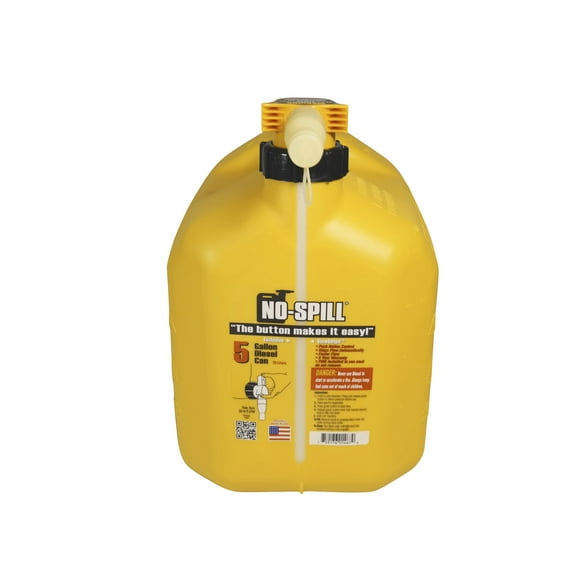 No-Spill 5 Gallon Diesel Gas Can, Yellow
