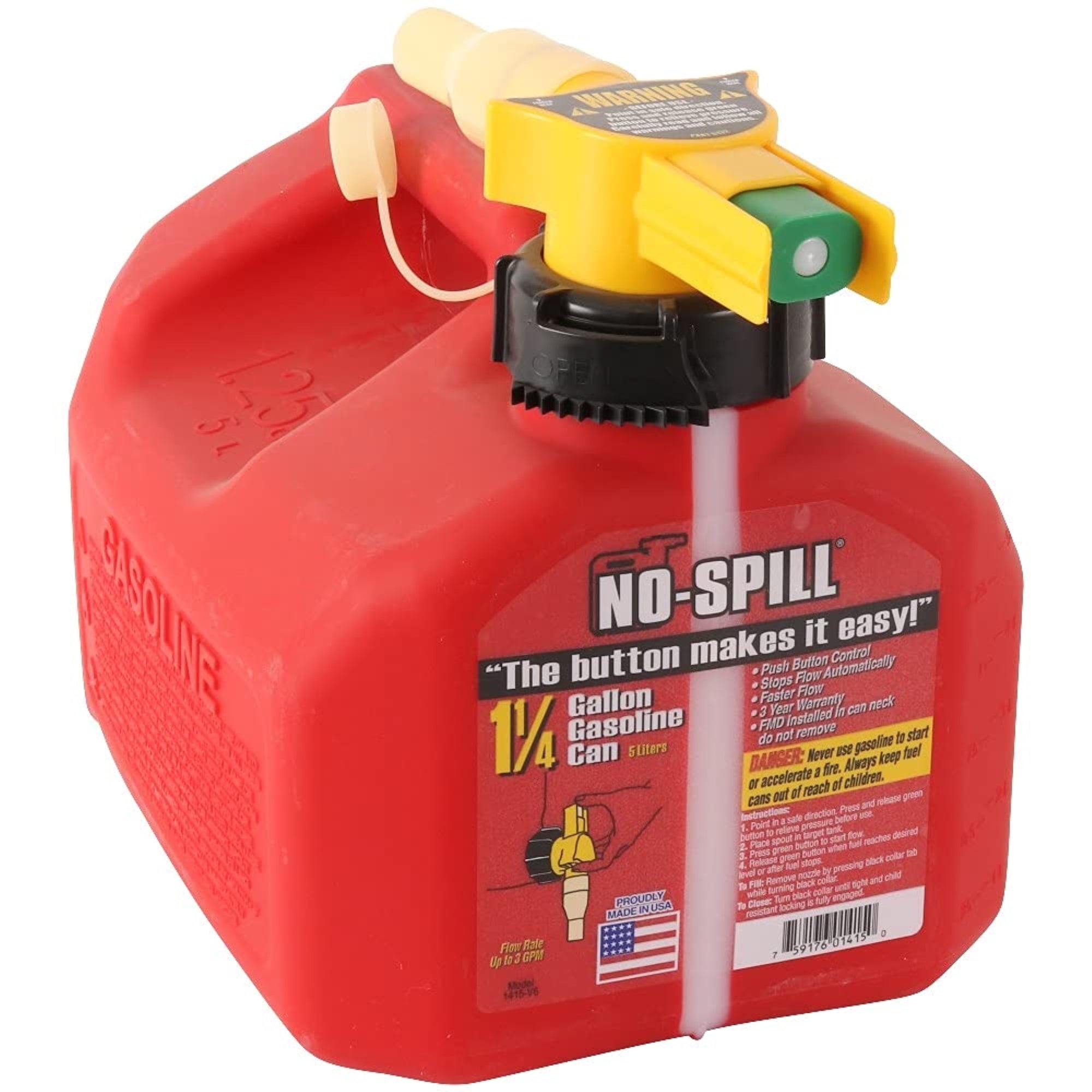 No-Spill 1.25 Gallon Gasoline Can - Walmart.com