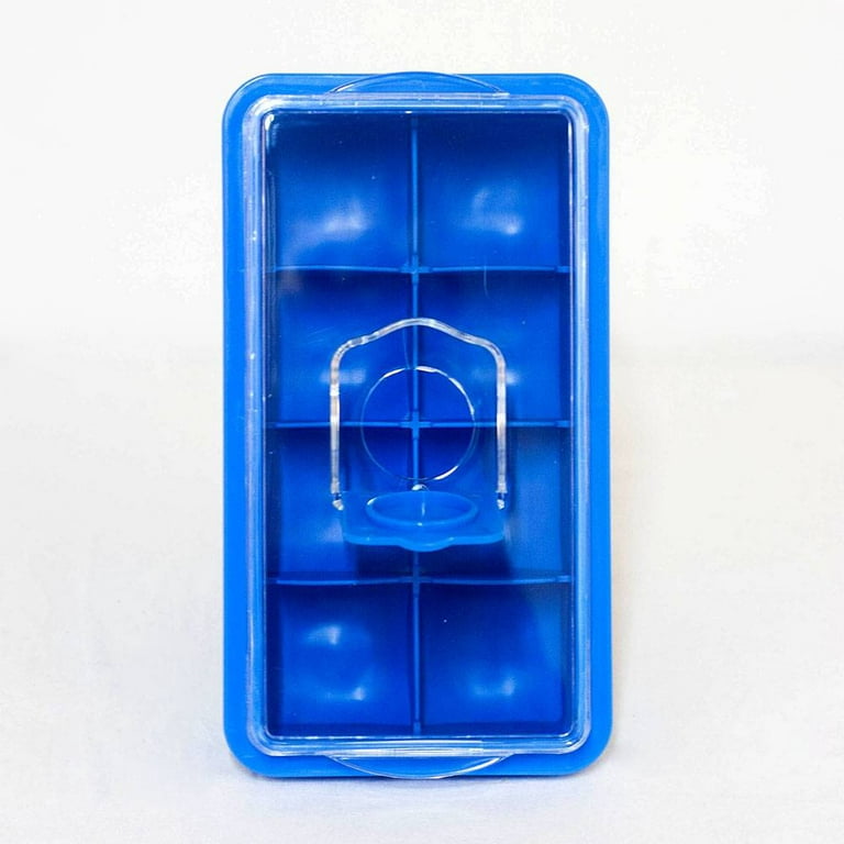 Polar Ice Products Silicone Ice Cube Trays Easy Release Design with Spill  Resistant Removable Safety Lid. 2 Pack (Blue) 