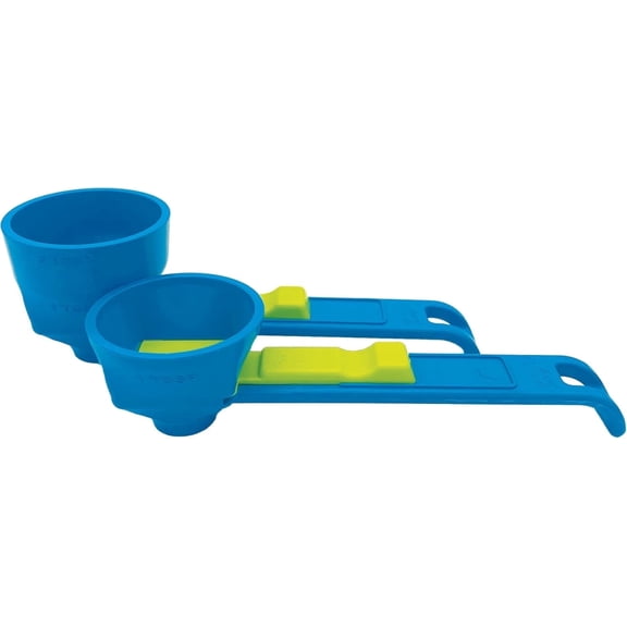 No Spill Dual Measuring Scoop & Anti-Spill Funnel Set, 1 & 2 Tbsp Portable Powder Funnel for Protein Powder Sports Supplement Drinks