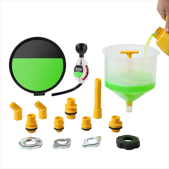 No-Spill Multi-Piece Coolant Funnel Kit for Hard-to-Reach Radiator Fluid Refilling