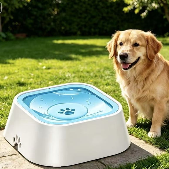 No-Spill Pet Water Bowl – Slow Water Feeder, Non-Slip Pet Water Dispenser, 35oz Feeder Bowl for Dogs and Cats